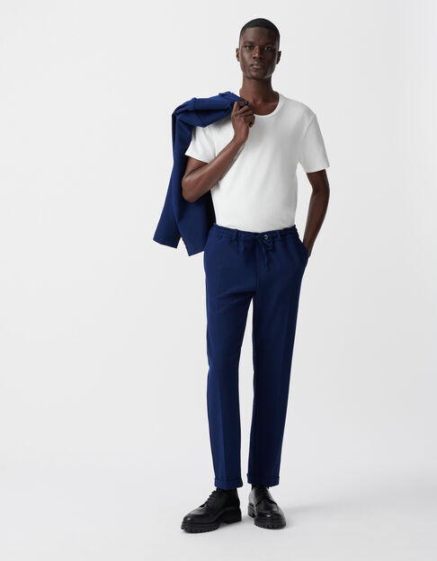 Indigoblaue Seersucker-Joggpants für Männer - IKKS