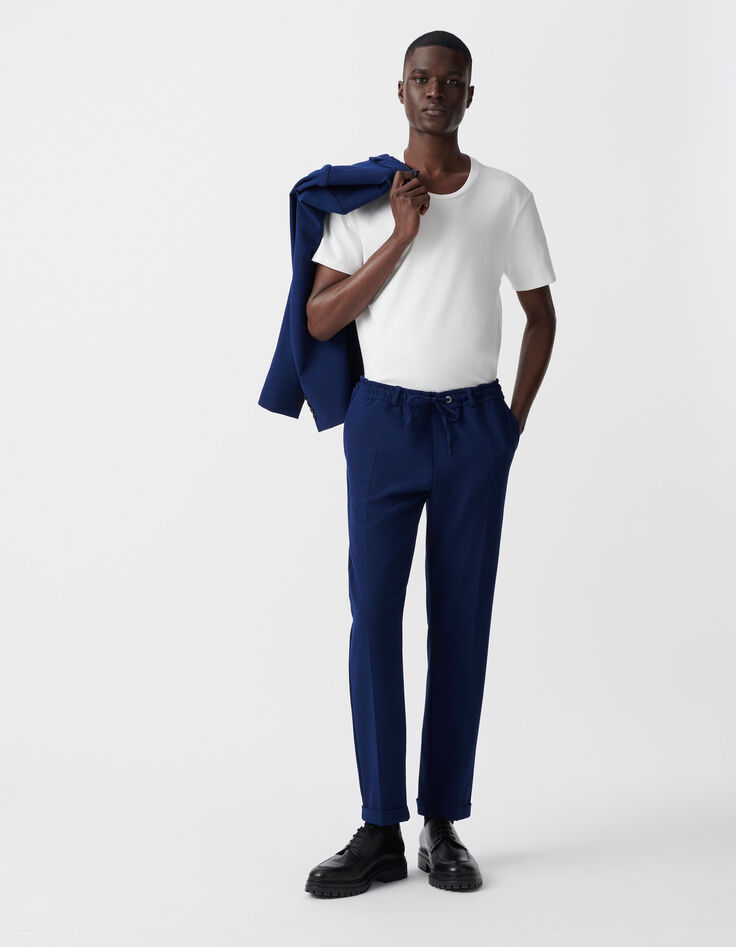 Herenjoggingbroek indigo seersucker-1