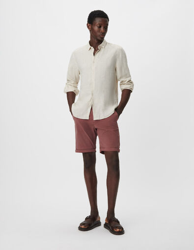 Bermuda chino slim bordeaux Homme - IKKS