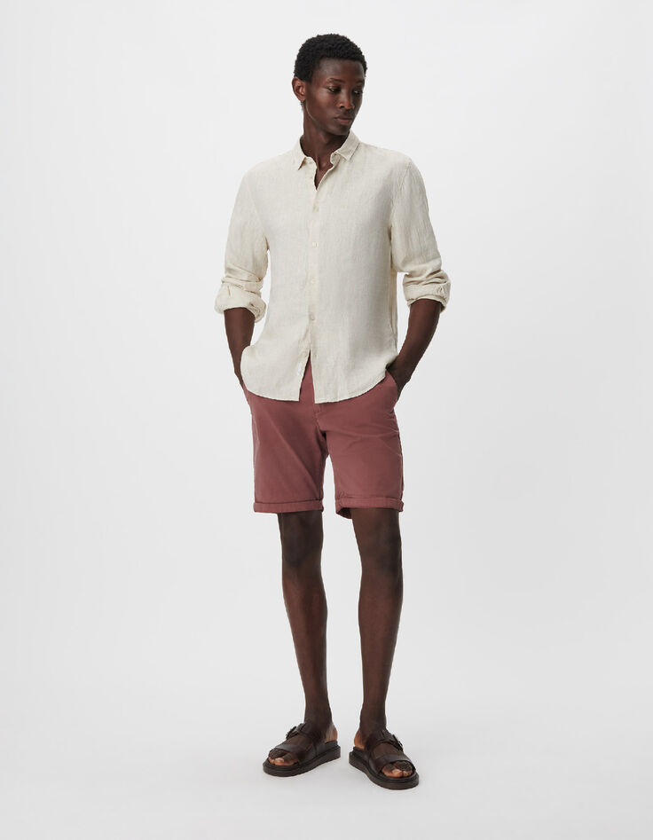 Bermuda chino slim bordeaux Homme-1