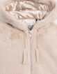 Chaqueta beige reciclada con capucha para niña-5