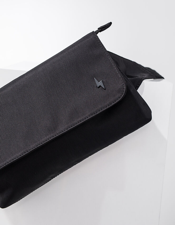 Damen Gürteltasche IKKS aus schwarzem Nylon mit Blitz-2