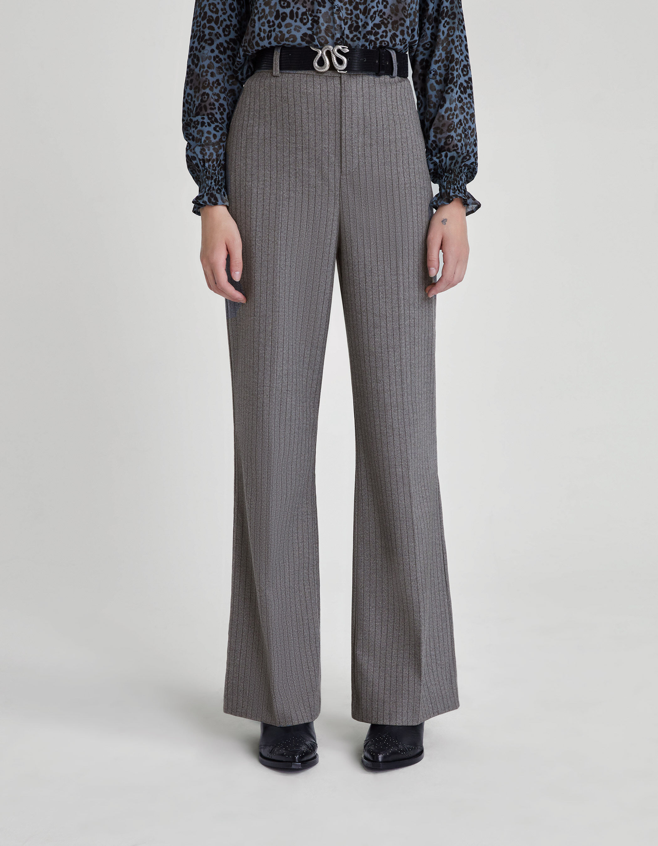 Flared suit hot sale trousers mens