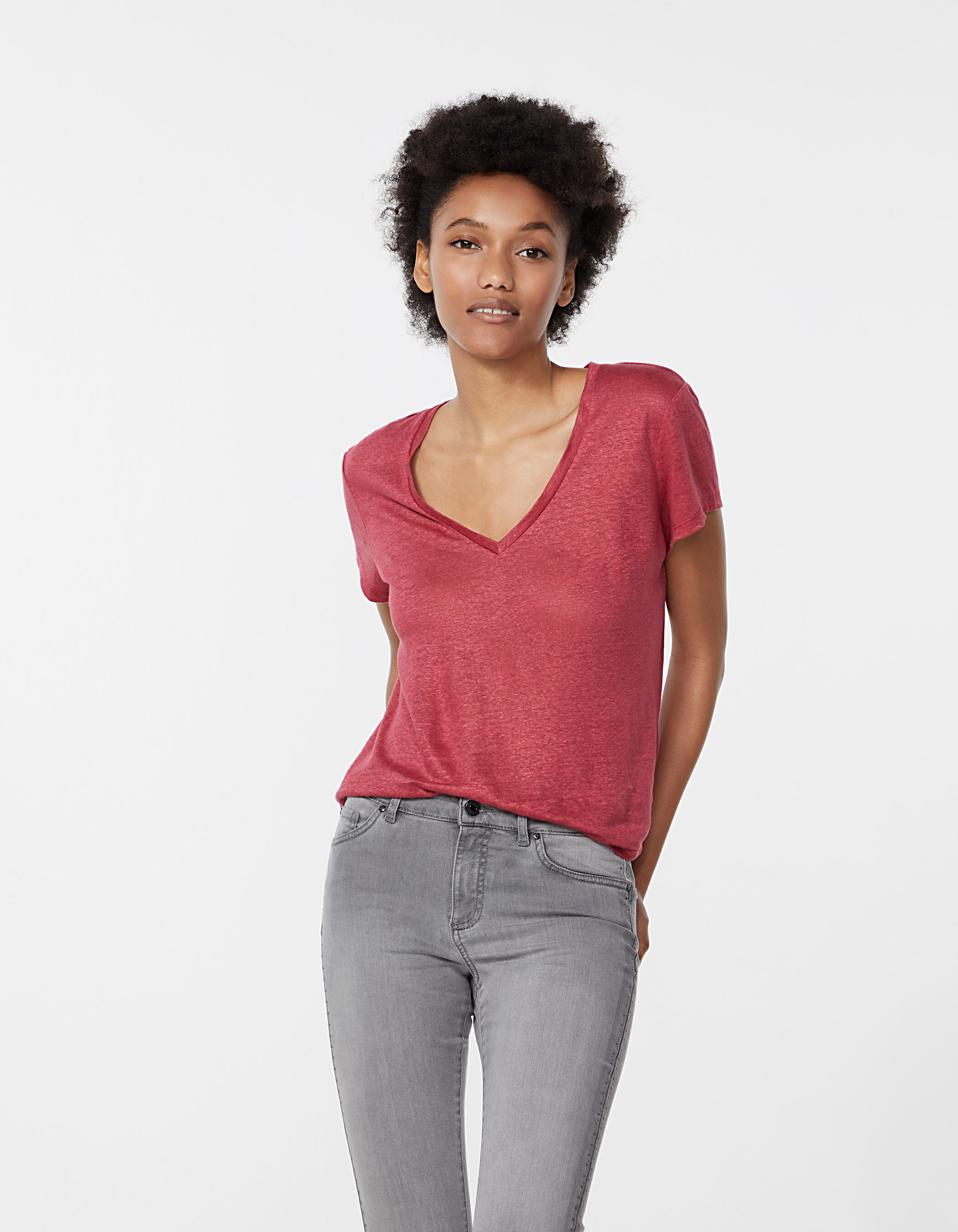 T shirt sales femme lin