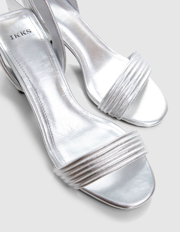 Sandales à talon silver cuir métallisé Femme - IKKS