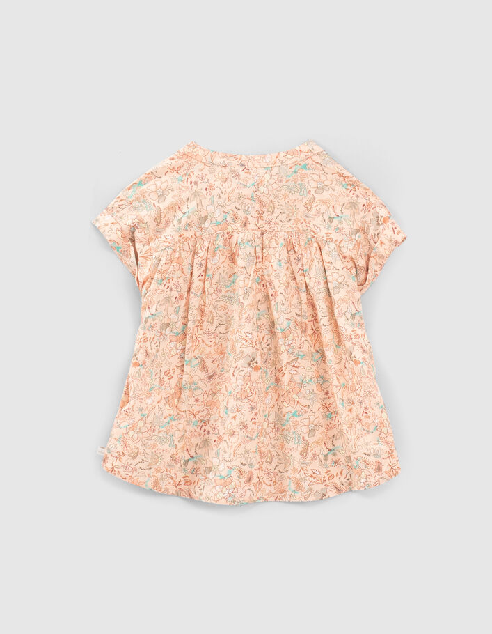 Girls’ peach floral print Lenzing™ Ecovero™ viscose shirt - IKKS