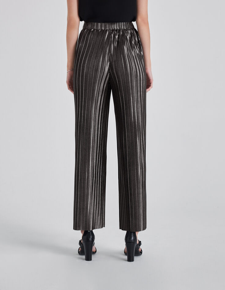 Pantalon large silver plissé Femme-3