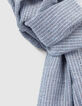 Men’s navy scarf with fine stripes-5