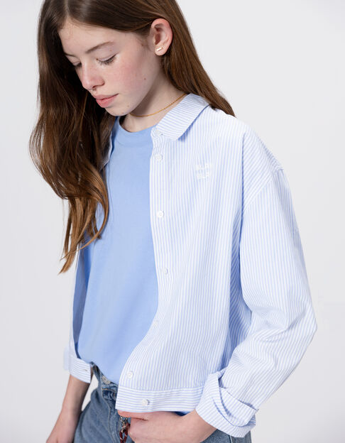 Blauw gestreept shirt spirit jasje meisje - IKKS