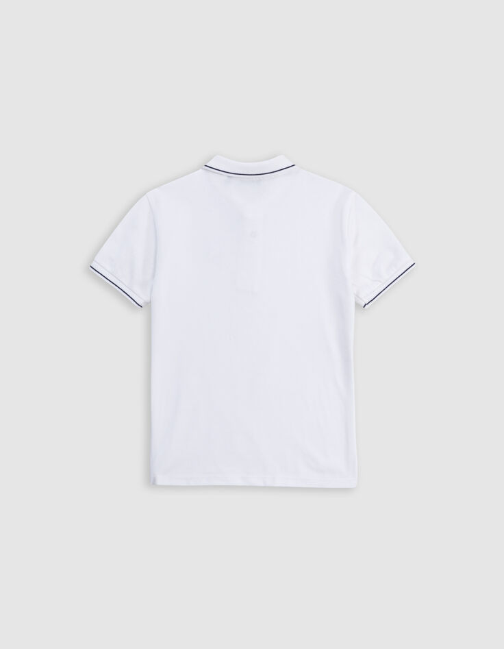White polo shirt with K-lightning embroidery for boys-4