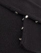 Women’s black fine knit sweater with buttoned cuffs-8