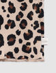 Girls' beige leopard print leggings-5