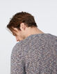 Pull indigo tricot mouliné Homme-4
