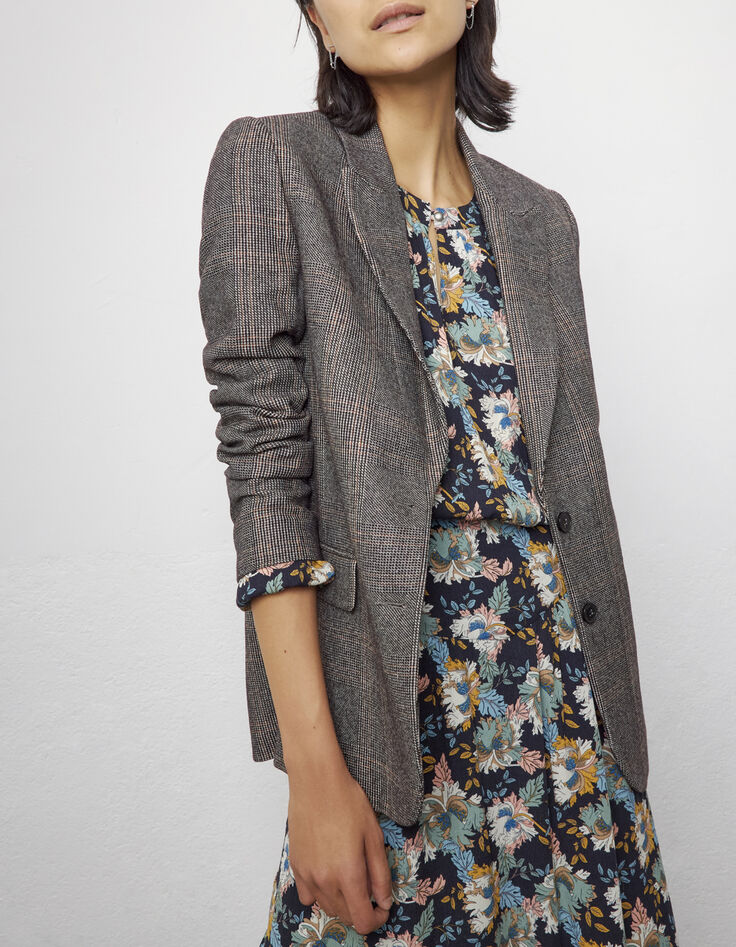 Robe midi en viscose Ecovero® imprimé fleurs retro femme-6