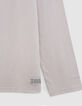 T-Shirt aus Bio-Baumwolle Jungen, Beige, Stickbotschaft-5