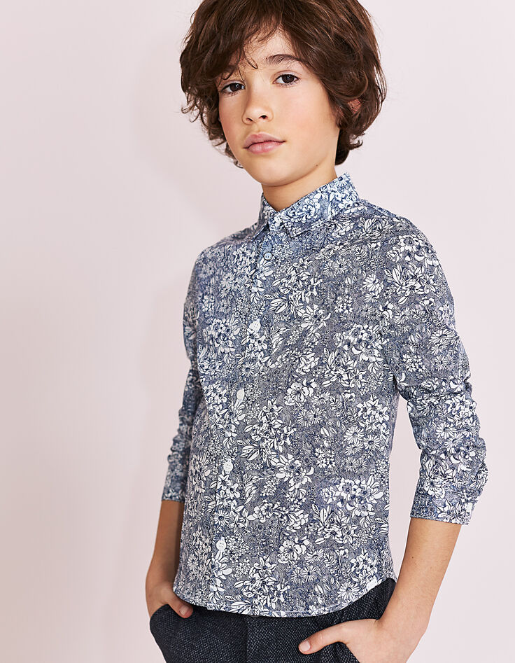 Chemise indigo à imprimé Liberty® garçon-2