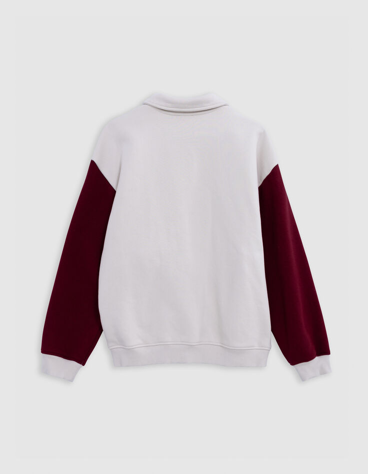 Tweekleurig beige fleece bombervest voor meisjes-4 Tweekleurig beige fleece bombervest voor meisjes-4