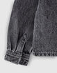Gemêleerd antracietgrijs jeanshemd jongens  -6