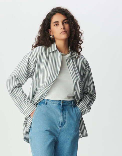 Women’s blue and white striped shirt - IKKS