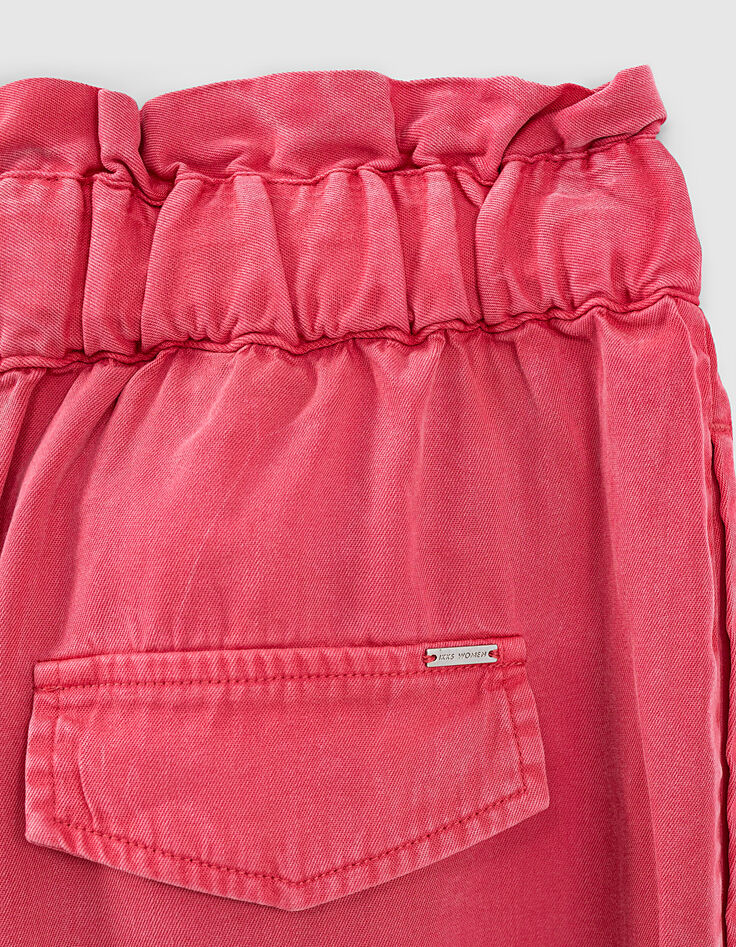 Roze rok in bleached tencel afneembare ceintuur dames-3