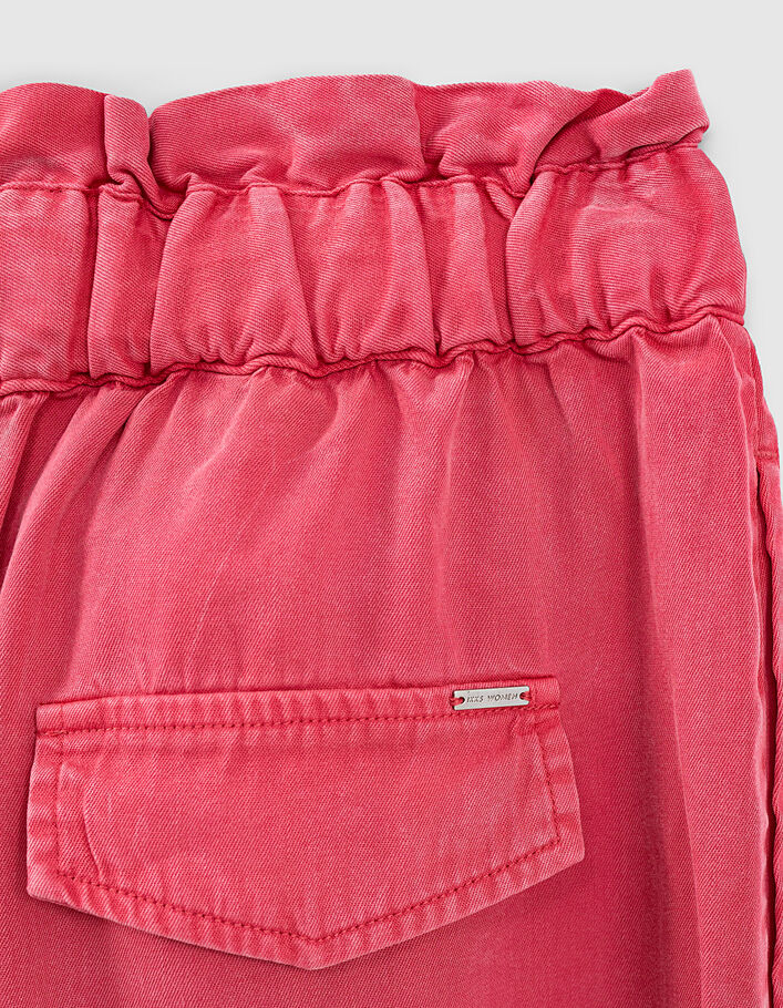 Rosa Bleached Damenrock aus Tencel® mit abnehmbarem Gürtel - IKKS