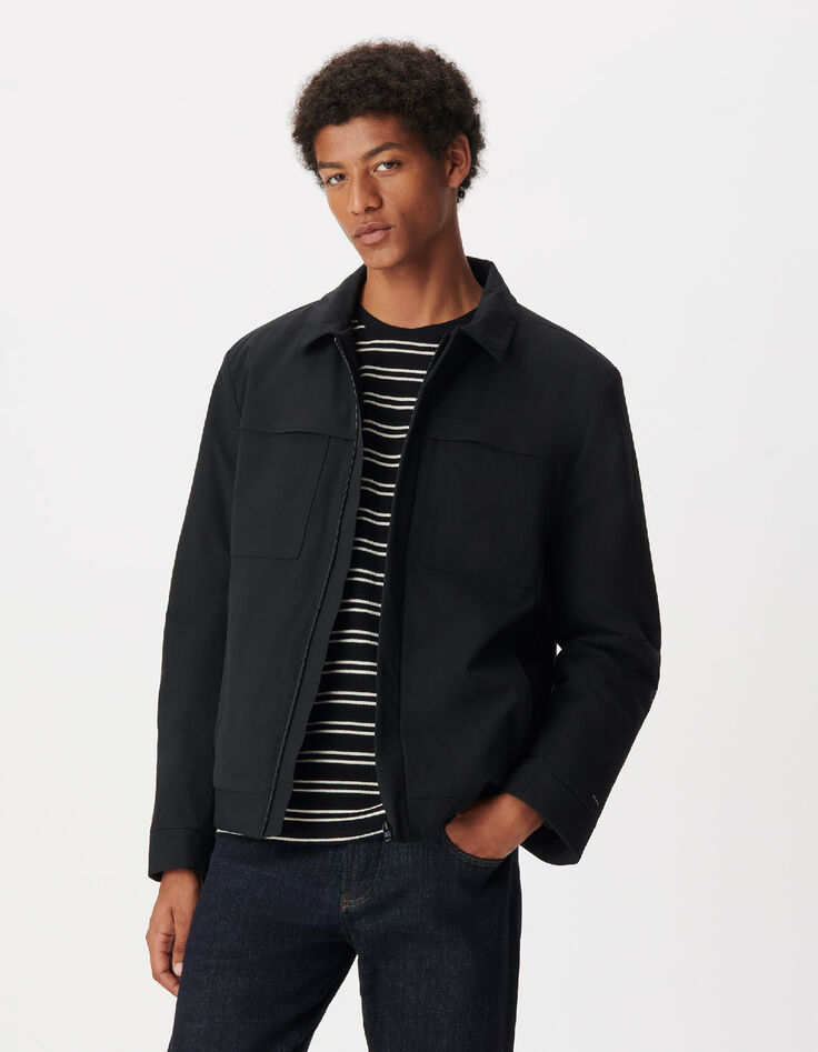 Blouson noir capuche amovible WATERPROOF Homme-6
