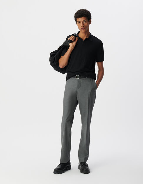 Polo negro punto flameado hombre - IKKS