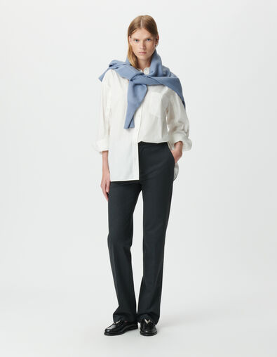 Pantalon de tailleur gris motif chevrons Femme - IKKS
