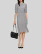 Gebroken witte midi-jurk, geometrische print Dames-1