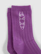 Calcetines naranja damero y violeta niño-3