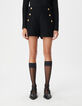 Schwarze Deckshorts f&uuml;r Frauen mit Tweed-Effekt-2