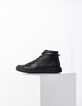 Zwarte leren sneakers Heren-1
