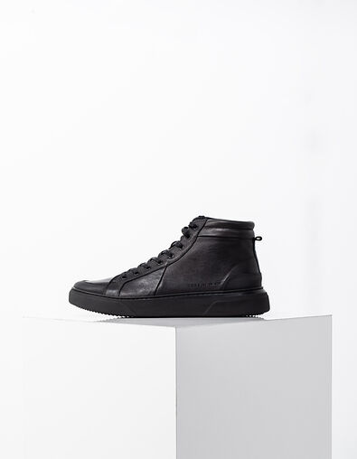 Zwarte leren sneakers Heren - IKKS