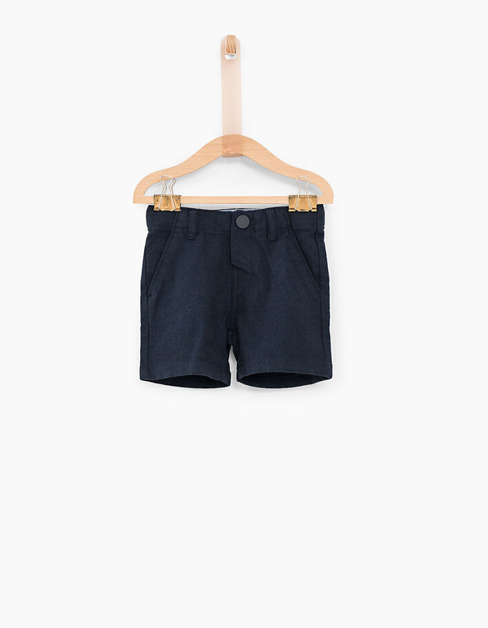Baby boys' navy knit Bermuda shorts  - IKKS