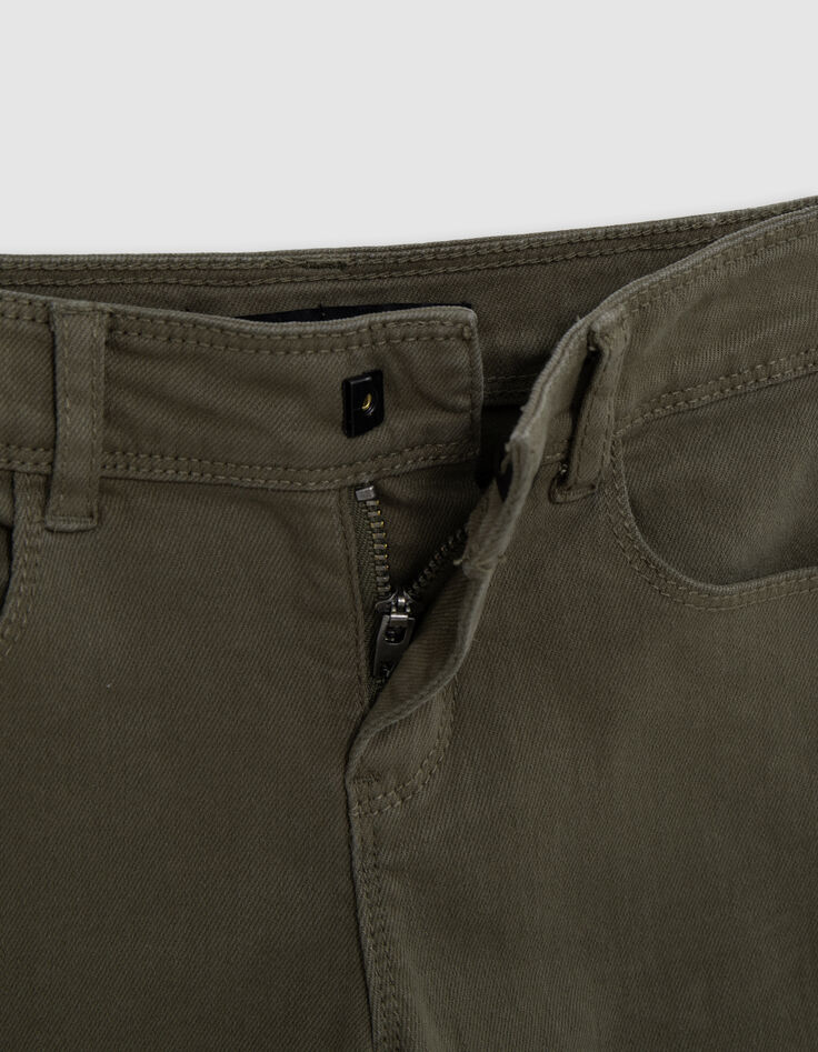 Jean upcyclé SLIM kaki ganses-bijou fille-2