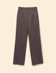 Pantalon de tailleur marron motif chevrons I.Code-7