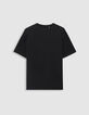T-shirt noir col rond manches courtes Homme-5