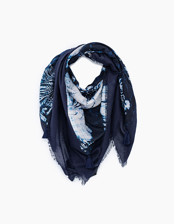 Gevoerde sjaal in gerecycleerde katoen tie and dye print - IKKS