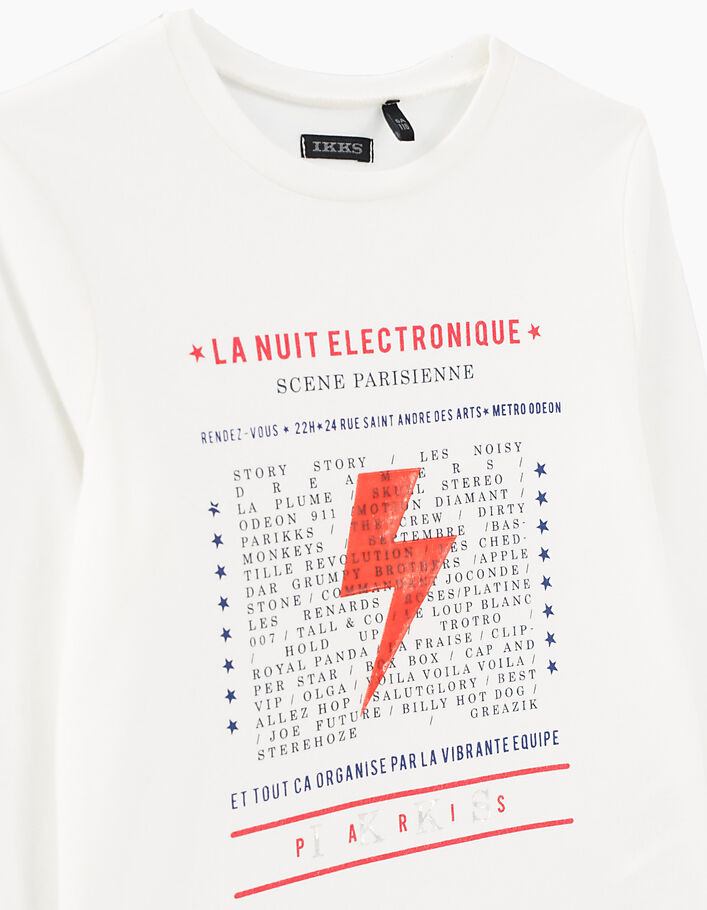 Tee-shirt blanc cassé La Nuit Electronique IKKS garçon  - IKKS
