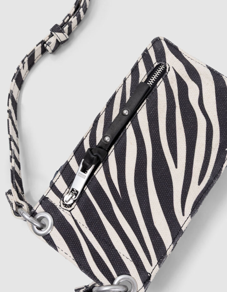 Telefoonhoes 111 ecru canvas zebrapatroon Dames-7