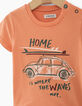 Tee-shirt terracotta visuel voiture bébé garçon -2