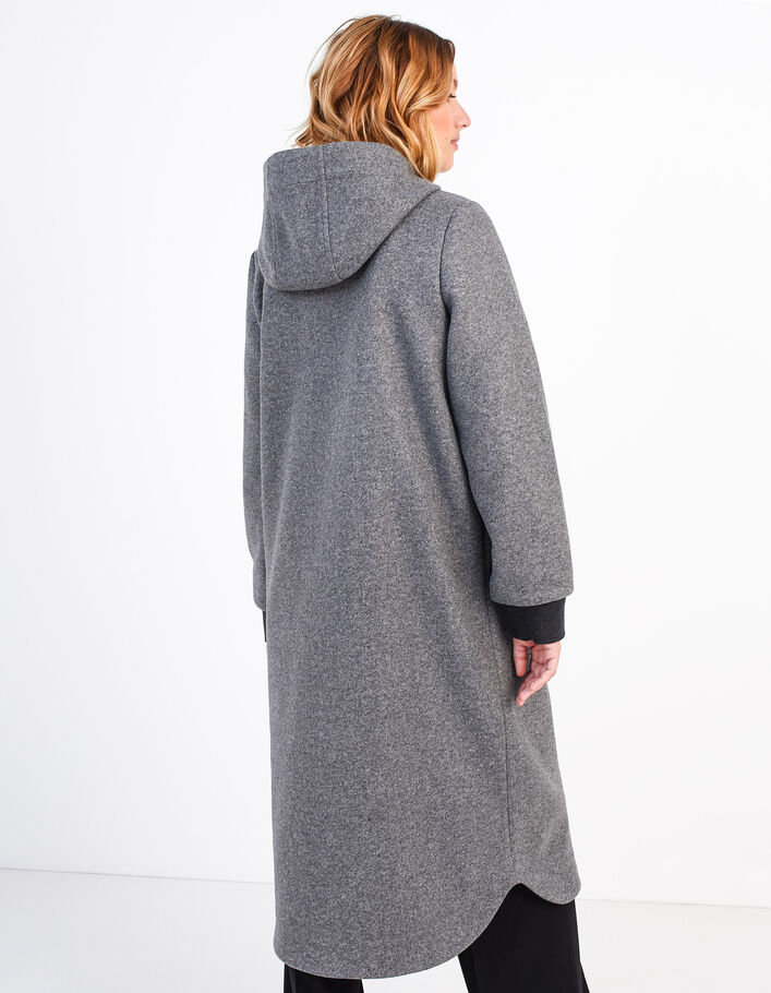 Abrigo gris jaspeado con capucha I.Code - I.CODE