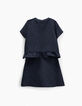 Robe 2 en 1 navy et blanc avec top zippé fille-5