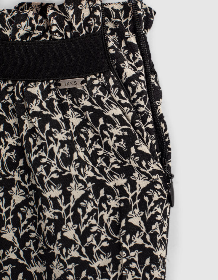Girls’ black flowing Ecovero® lily print trousers-5 Girls’ black flowing Ecovero® lily print trousers-5