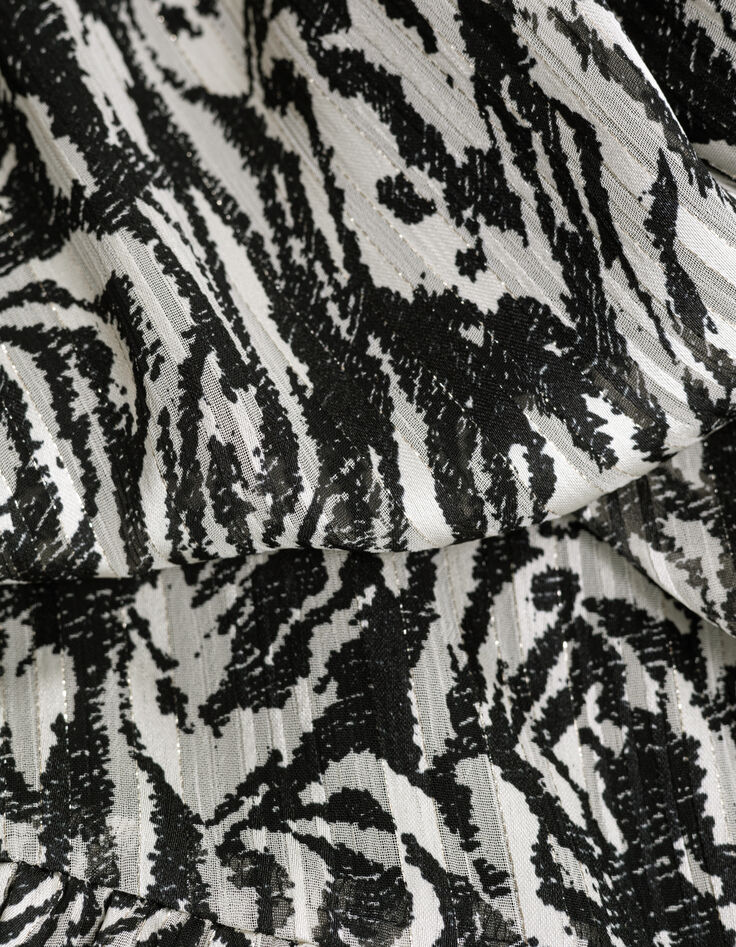 Women's ivory lurex zebra print dress-7
