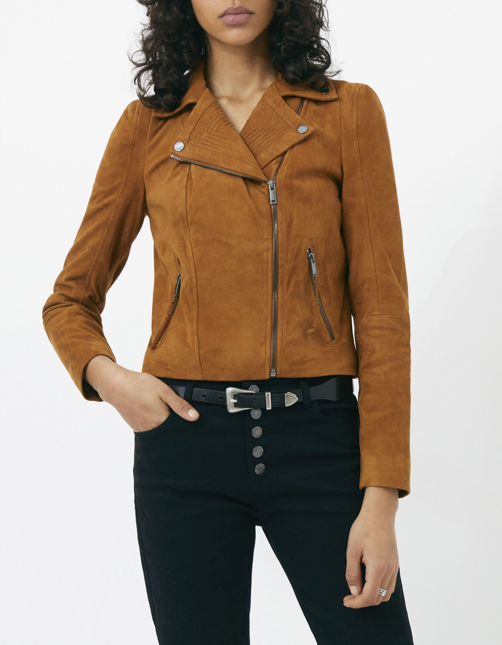 Blouson femme cuir discount marron