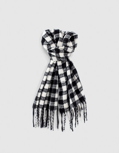 Echarpe noire motif carreaux blancs fille  - IKKS