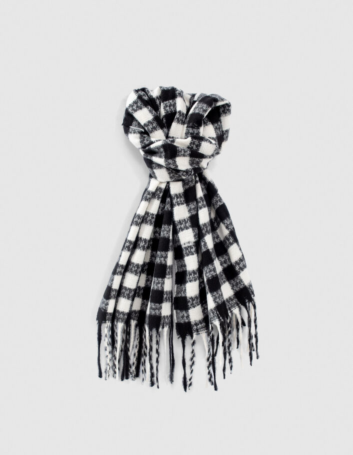 Zwarte sjaal motief witte ruiten meisjes  - IKKS