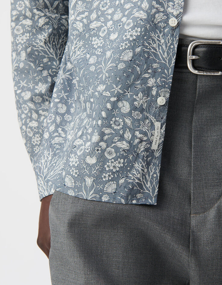 Chemise SLIM orage tissu Liberty coquillages Homme-5