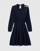 Robe pull marine tricot avec boutons-bijou Femme-5